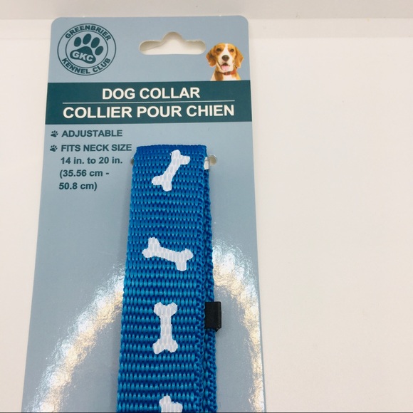 DOG COLLAR BLUE WITH BONES! SZ Med - Picture 7 of 8